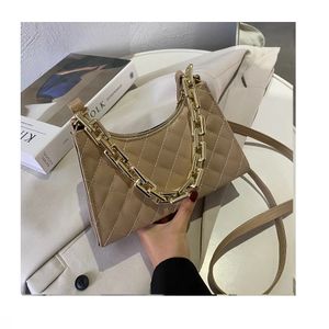 Elegant PU Leather Crossbody Chain Handbag - Gray